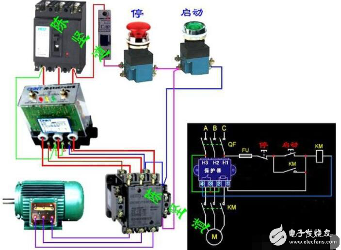 电动机保护器怎么接线视频